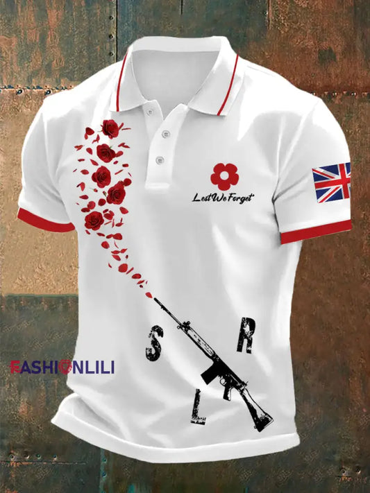 Men’s British Remembrance Day polo shirt White / S