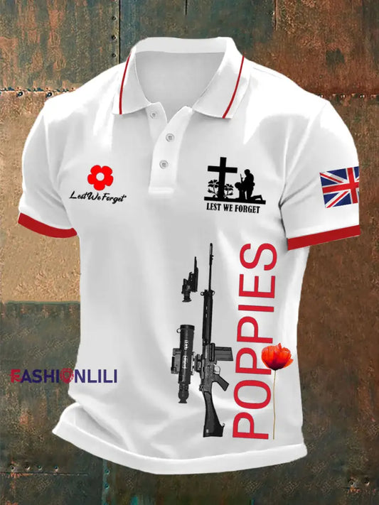 Men’s British Remembrance Day polo shirt White / S