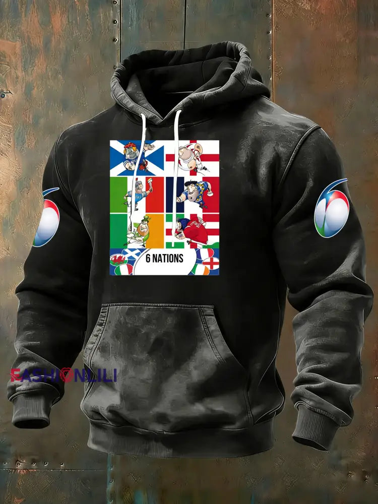 Men’s British Rugby Six Nations Element Print Hoodie A / S