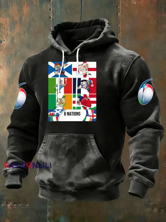 Men’s British Rugby Six Nations Element Print Hoodie A / S