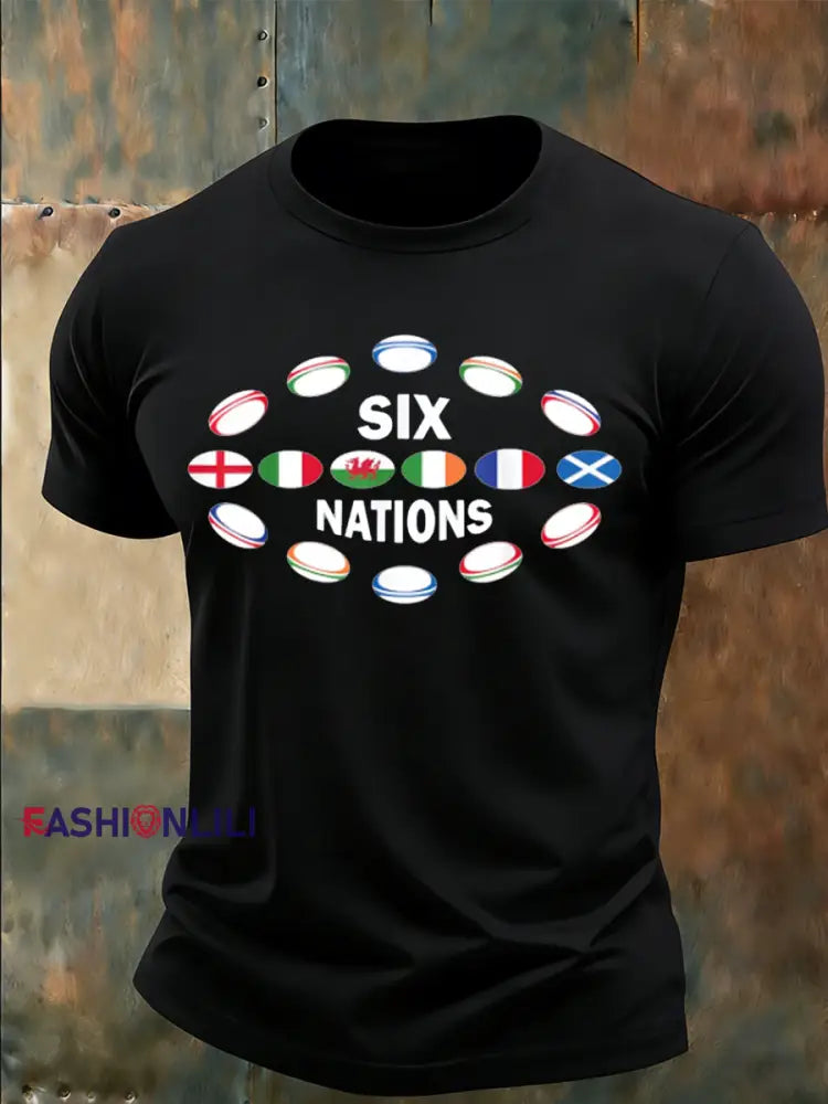 Men’s British Rugby Six Nations Element Printed T-Shirt A / S
