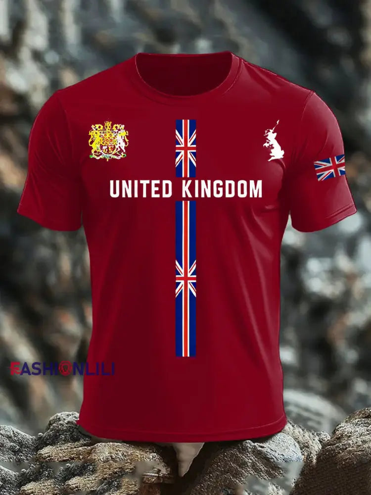 Men’s British short sleeves t-shirt Deep Red / S