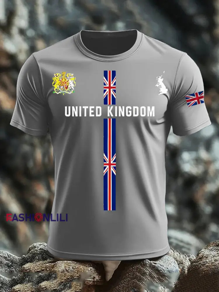 Men’s British short sleeves t-shirt Light Gray / S