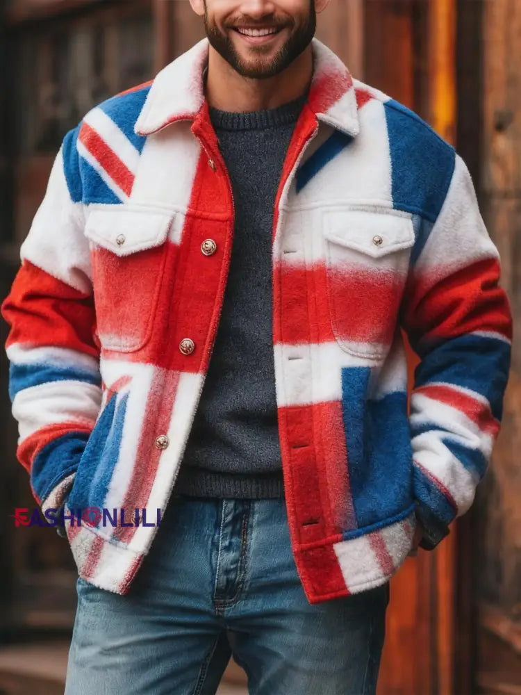Men’s British Style Casual Jacket As picture / S