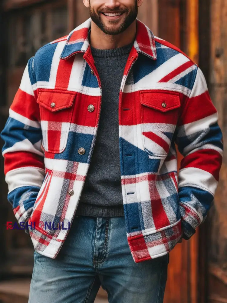 Men’s British Style Casual Jacket As picture / S