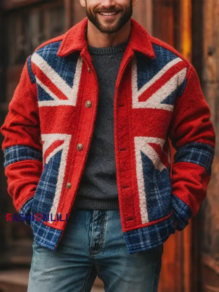 Men’s British Style Casual Jacket As picture / S