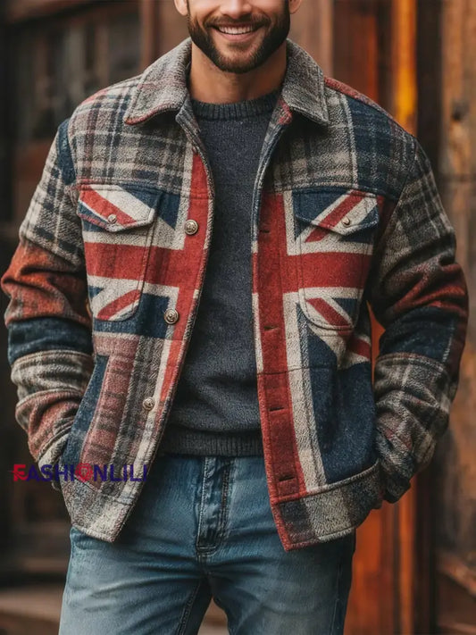 Men’s British Style Casual Jacket As picture / S