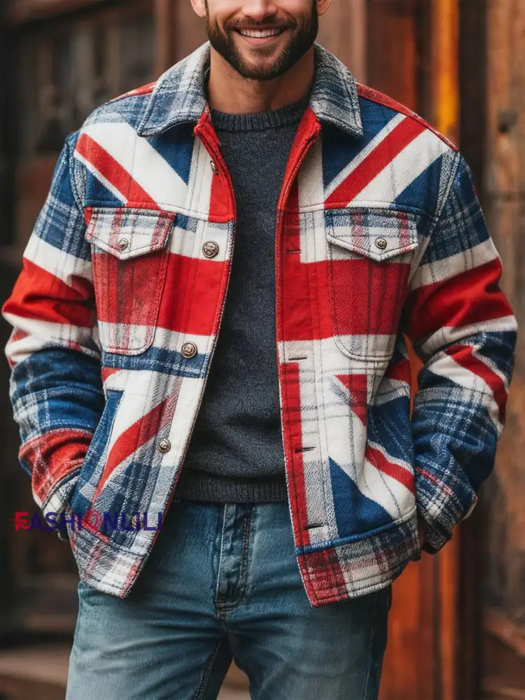 Men’s British Style Casual Jacket As picture / S