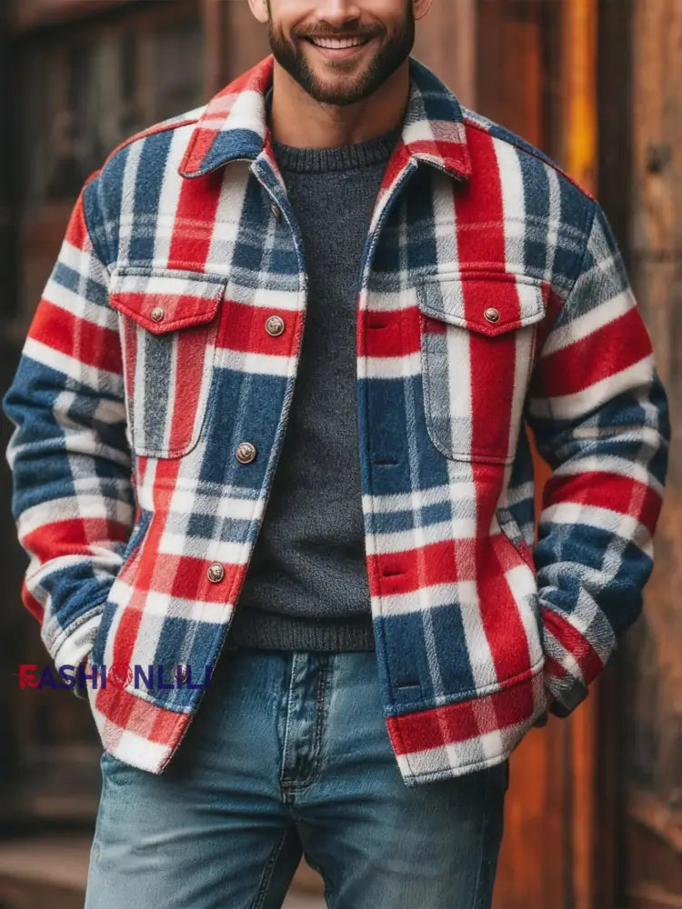 Men’s British Style Casual Jacket As picture / S
