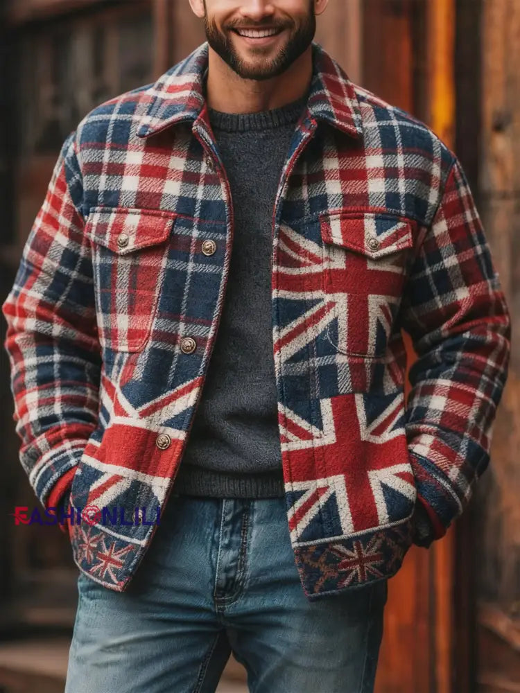 Men’s British Style Casual Jacket As picture / S