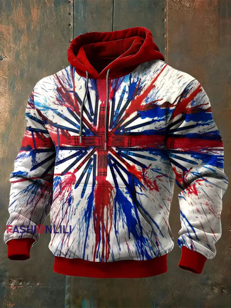 Men’s British UK Flag Hooded Sweatshirt Multicolour / S