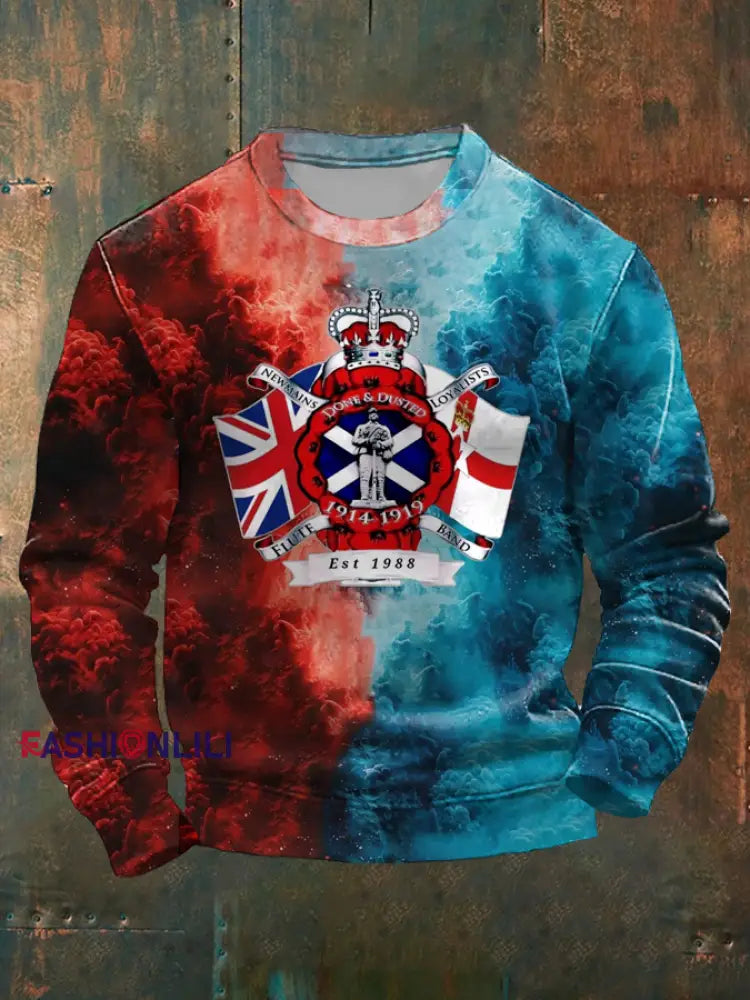 Men’s British Veteran Crew Neck Sweatshirt As picture / S