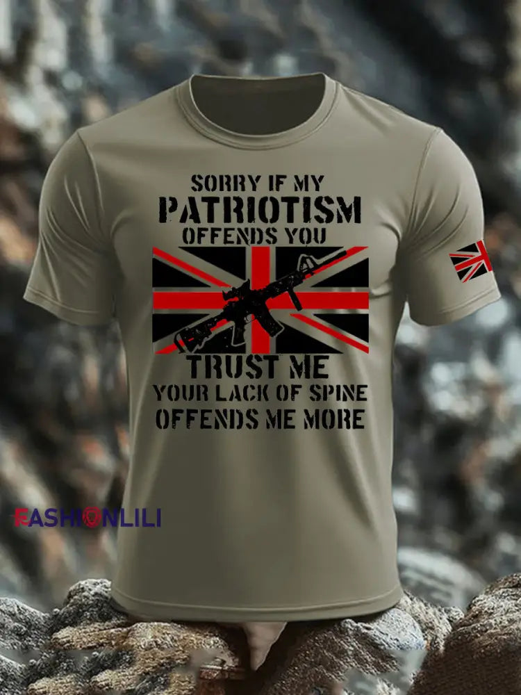 Men’s British Veteran imitation cotton short-sleeved T-shirt Army Green / S