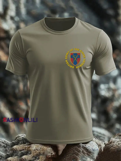 Men’s British Veteran imitation cotton short sleeved T shirt Army Green / S