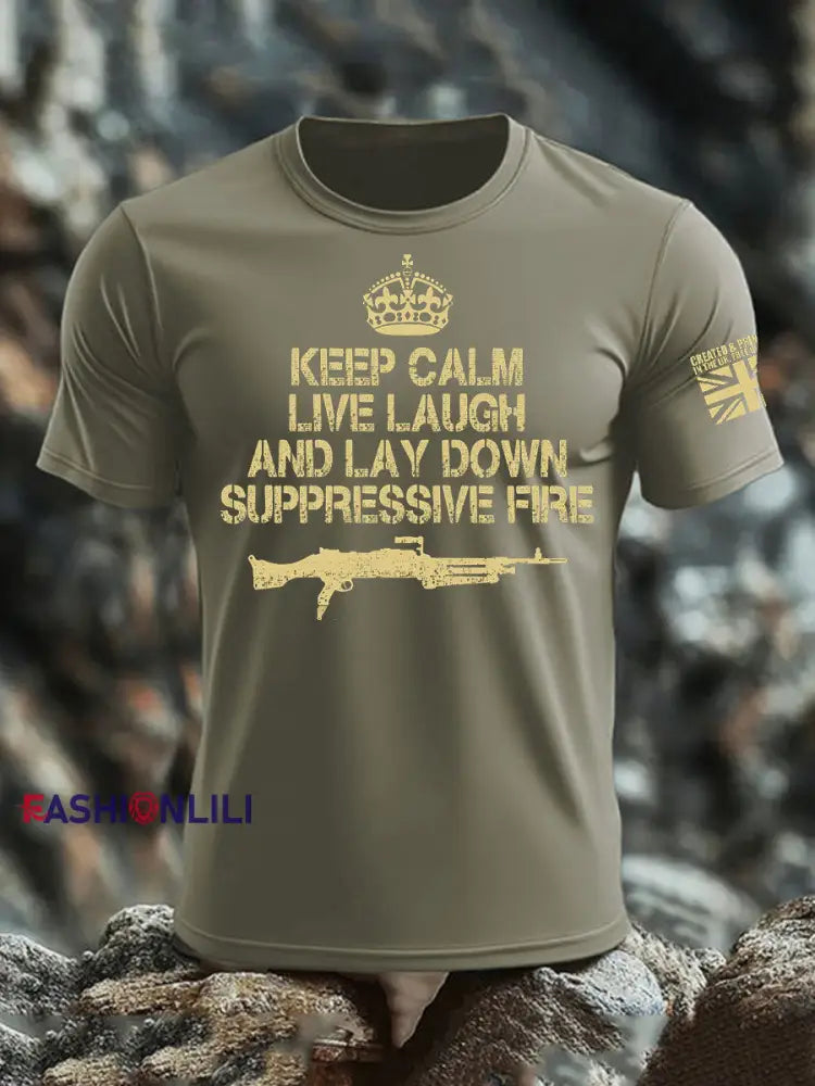 Men’s British Veteran imitation cotton short-sleeved T-shirt Army Green / S