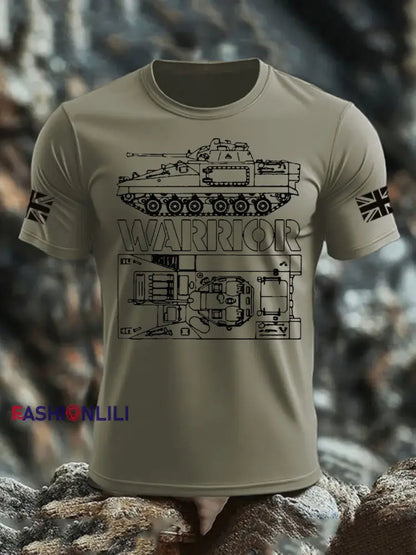 Men’s British Veteran imitation cotton short sleeved T shirt Army Green / S
