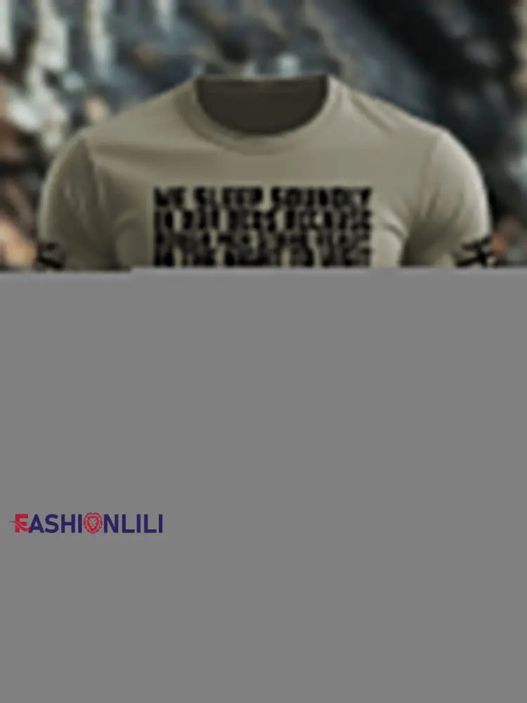Men’s British Veteran imitation cotton short sleeved T shirt Army Green / S
