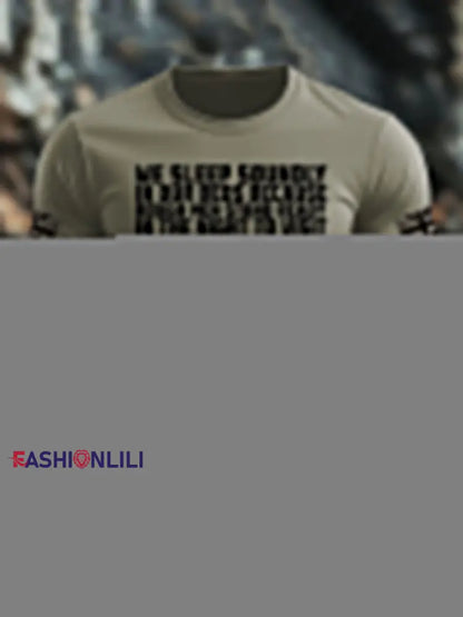 Men’s British Veteran imitation cotton short sleeved T shirt Army Green / S