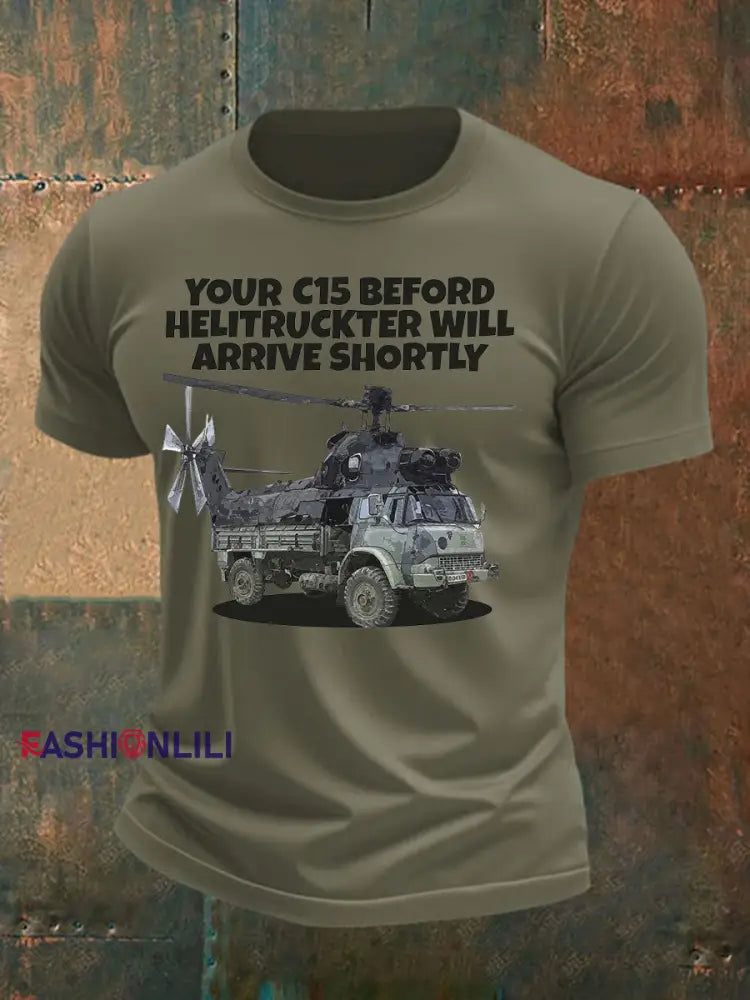 Men’s British Veteran imitation cotton short sleeved T shirt Army Green / S