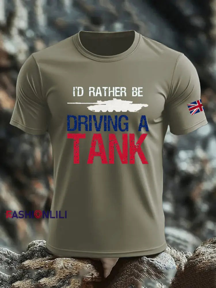 Men’s British Veteran imitation cotton short-sleeved T-shirt Army Green / S