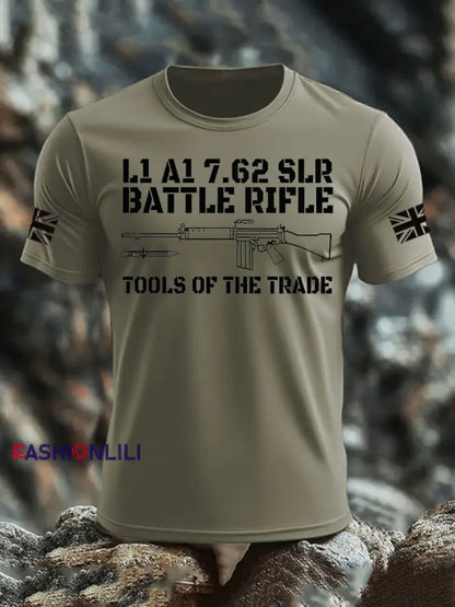 Men’s British Veteran imitation cotton short-sleeved T-shirt Army Green / S