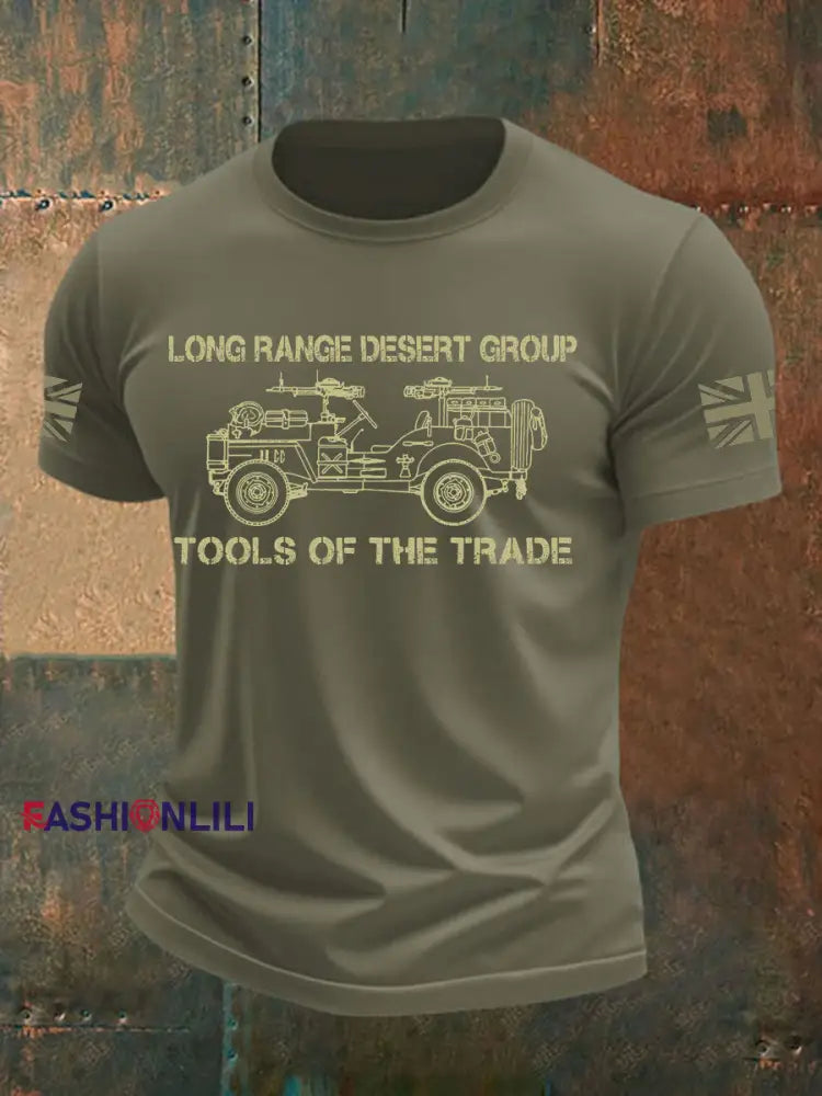 Men’s British Veteran imitation cotton short sleeved T shirt Army Green / S