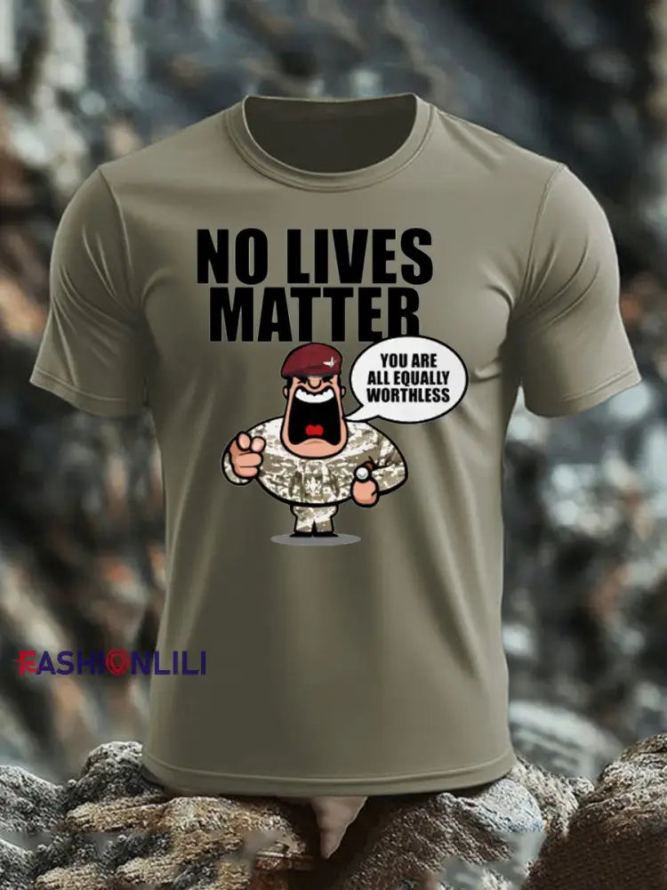 Men’s British Veteran imitation cotton short sleeved T shirt Army Green / S