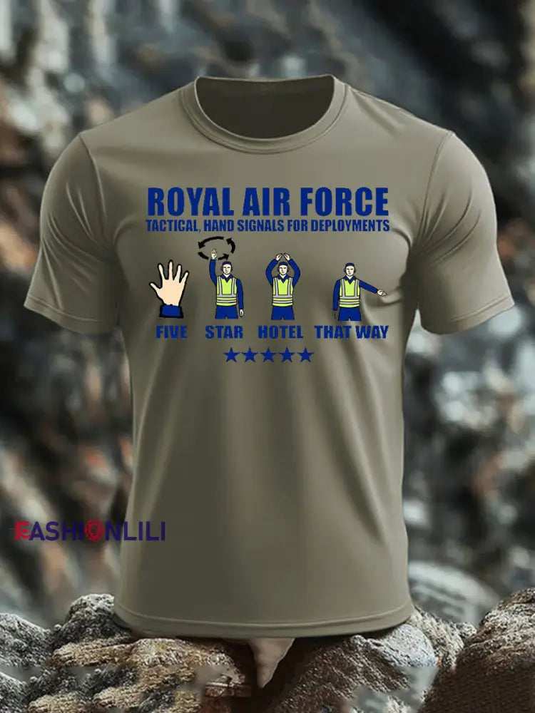 Men’s British Veteran imitation cotton short sleeved T shirt Army Green / S