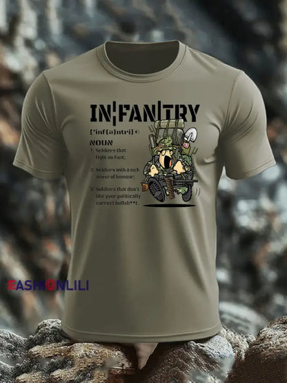 Men’s British Veteran imitation cotton short-sleeved T-shirt Army Green / S
