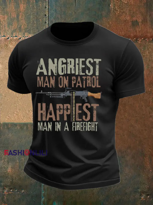 Men’s British Veteran imitation cotton short sleeved T shirt Black / S