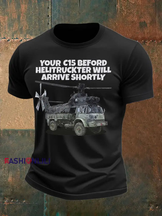Men’s British Veteran imitation cotton short sleeved T shirt Black / S