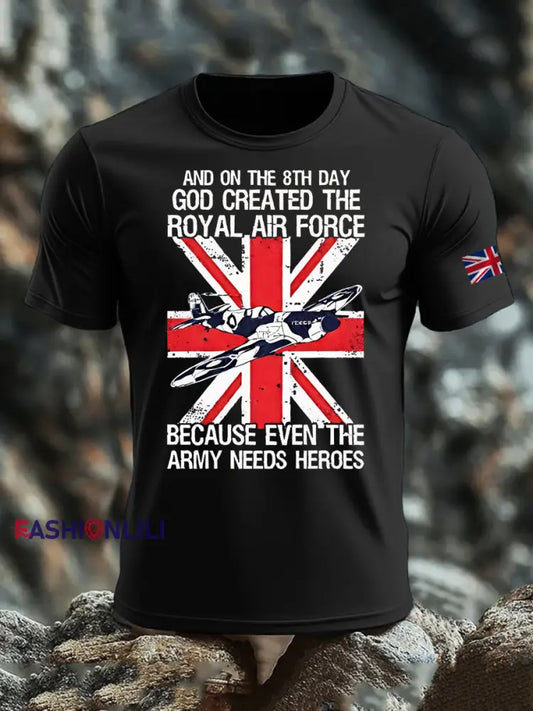 Men’s British Veteran imitation cotton short-sleeved T-shirt Black / S