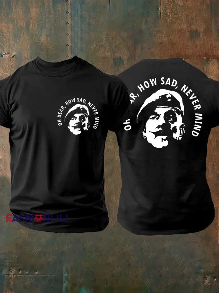 Men’s British Veteran imitation cotton short sleeved T shirt Black / S