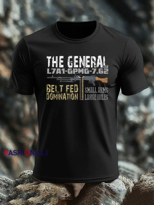 Men’s British Veteran imitation cotton short-sleeved T-shirt Black / S