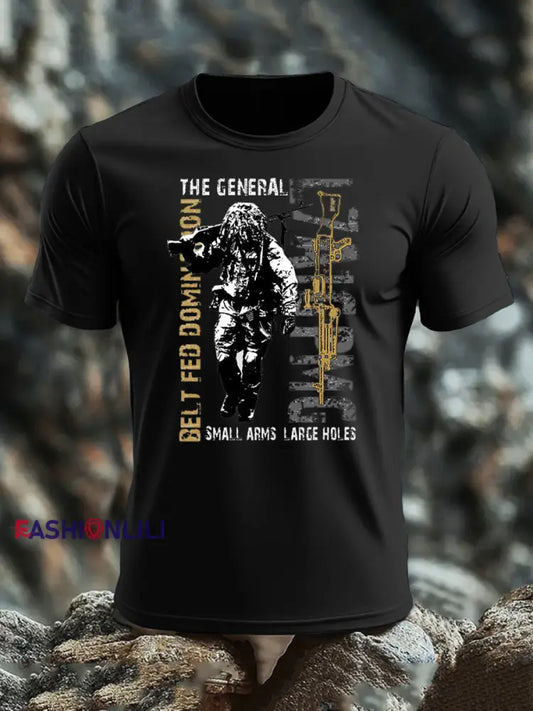 Men’s British Veteran imitation cotton short-sleeved T-shirt Black / S