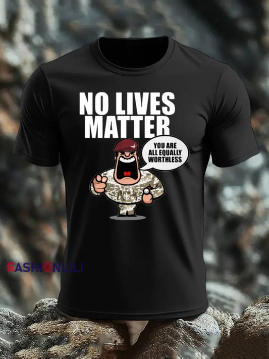 Men’s British Veteran imitation cotton short sleeved T shirt Black / S