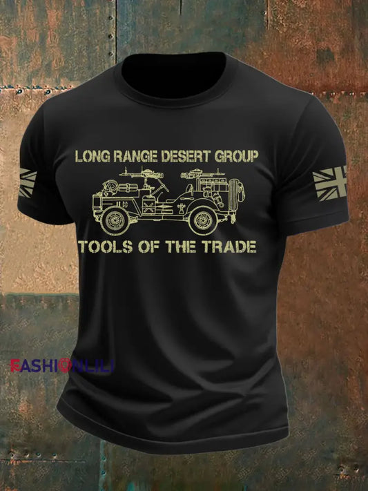 Men’s British Veteran imitation cotton short sleeved T shirt Black / S