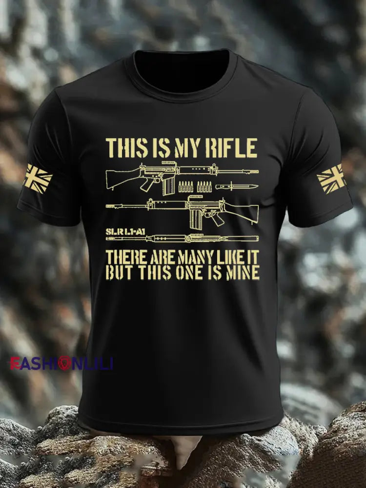 Men’s British Veteran imitation cotton short sleeved T shirt Black / S