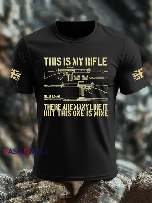 Men’s British Veteran imitation cotton short sleeved T shirt Black / S