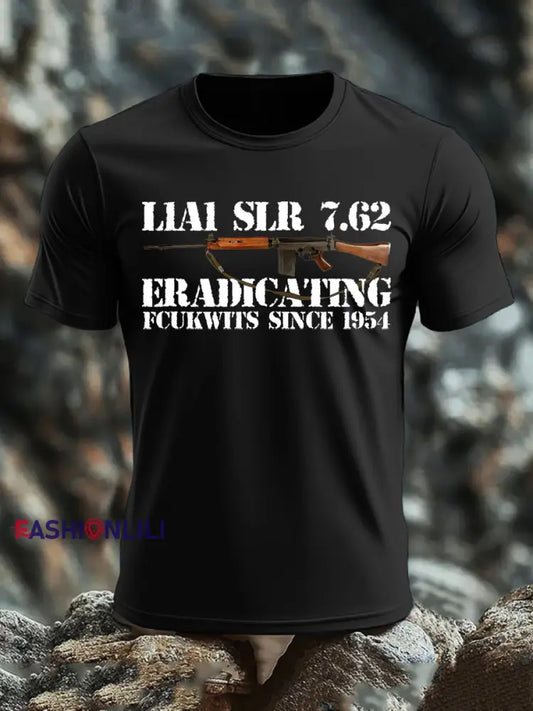 Men’s British Veteran imitation cotton short-sleeved T-shirt Black / S