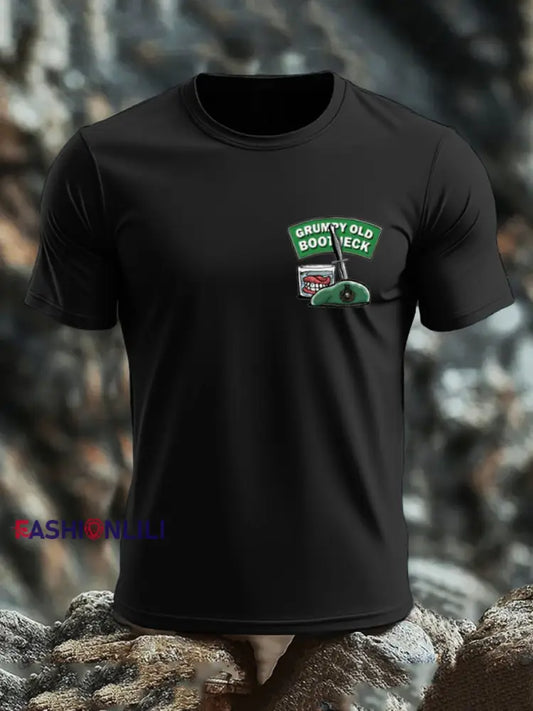 Men’s British Veteran imitation cotton short sleeved T shirt Black / S