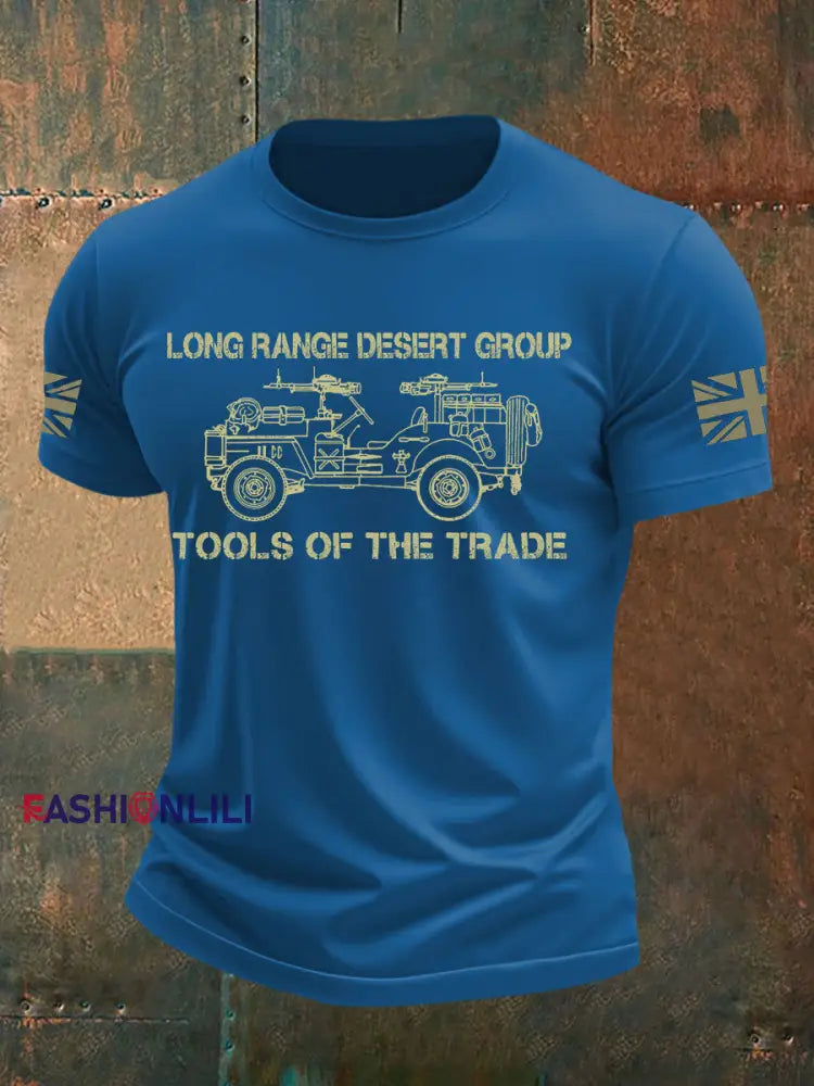 Men’s British Veteran imitation cotton short sleeved T shirt Blue / S