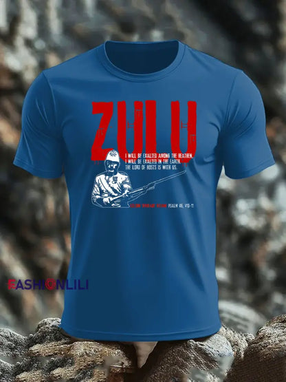 Men’s British Veteran imitation cotton short-sleeved T-shirt Blue / S