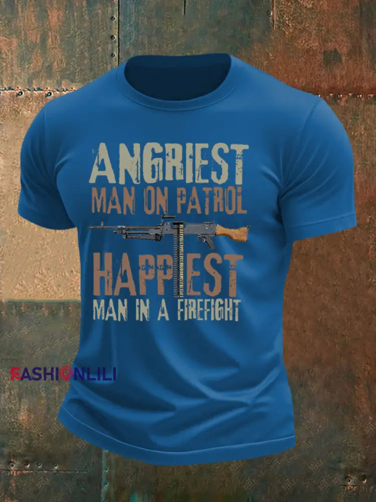Men’s British Veteran imitation cotton short sleeved T shirt Blue / S