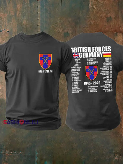 Men’s British Veteran imitation cotton short sleeved T shirt Dark Gray / S