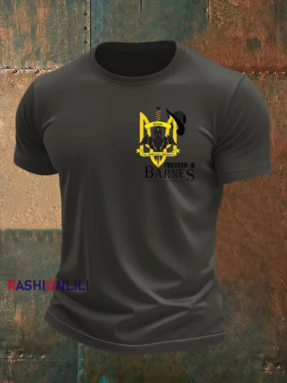 Men’s British Veteran imitation cotton short sleeved T shirt Dark Gray / S