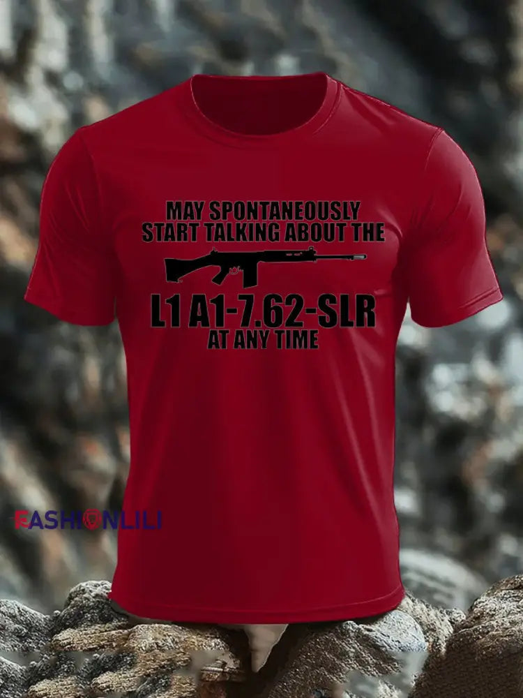 Men’s British Veteran imitation cotton short-sleeved T-shirt Deep Red / S
