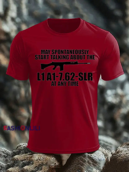Men’s British Veteran imitation cotton short-sleeved T-shirt Deep Red / S
