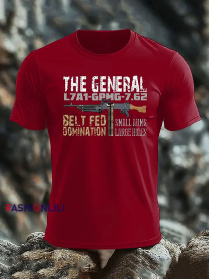 Men’s British Veteran imitation cotton short-sleeved T-shirt Deep Red / S