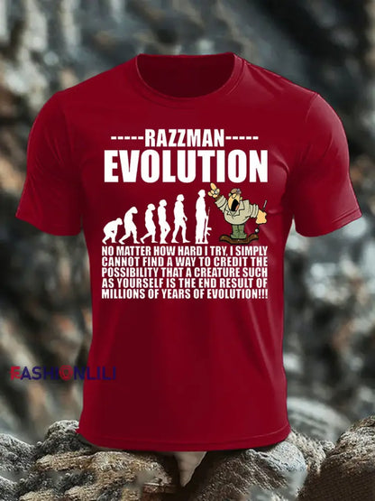 Men’s British Veteran imitation cotton short sleeved T shirt Deep Red / S